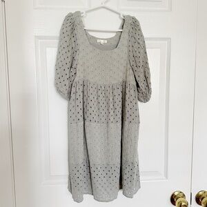 Rylee + Cru Girls Dress, Gretta dress, blue fog color, size 8-9